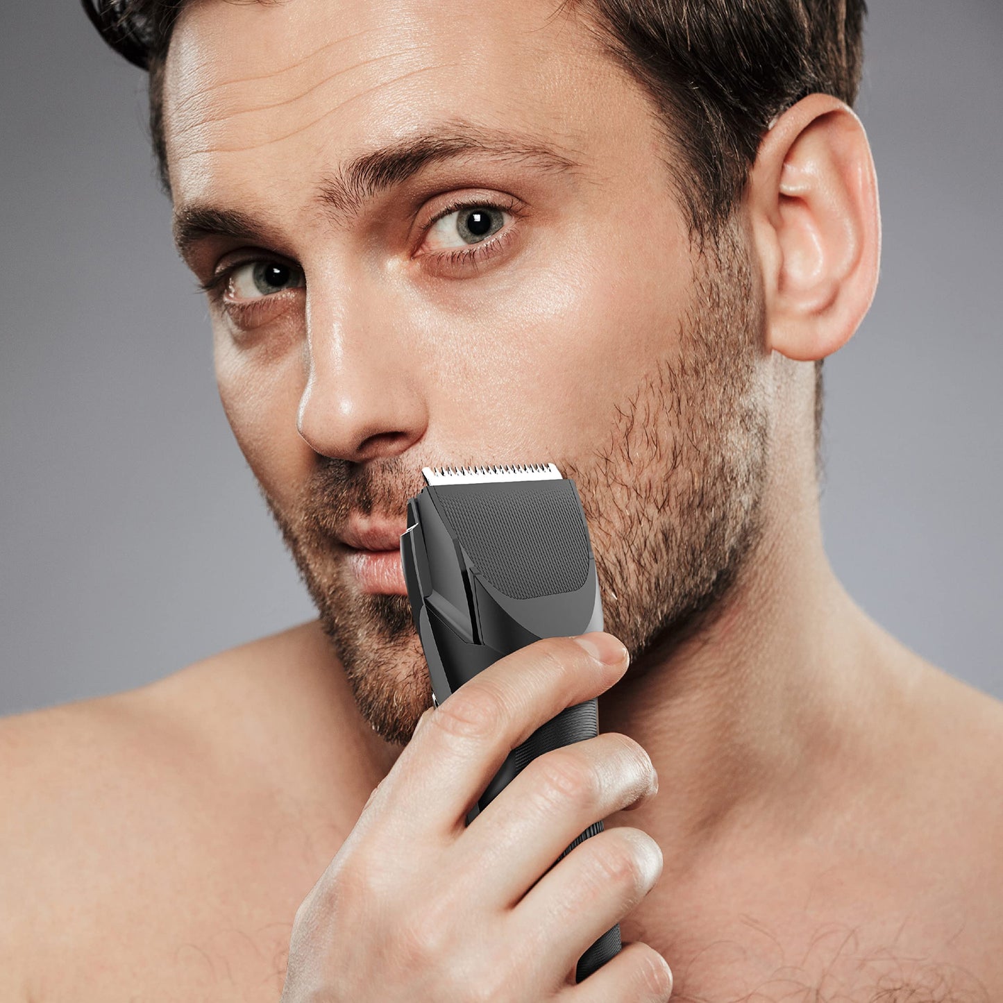 Perry Ellis Precision Trimmer for Men Cordless Electric Hair Clipper with Adjustable Dial 1–20mm, Beard & Mustache Grooming Kit, Charging Stand, USB Adapter, 45 Min Runtime, Cleaning Kit Included
