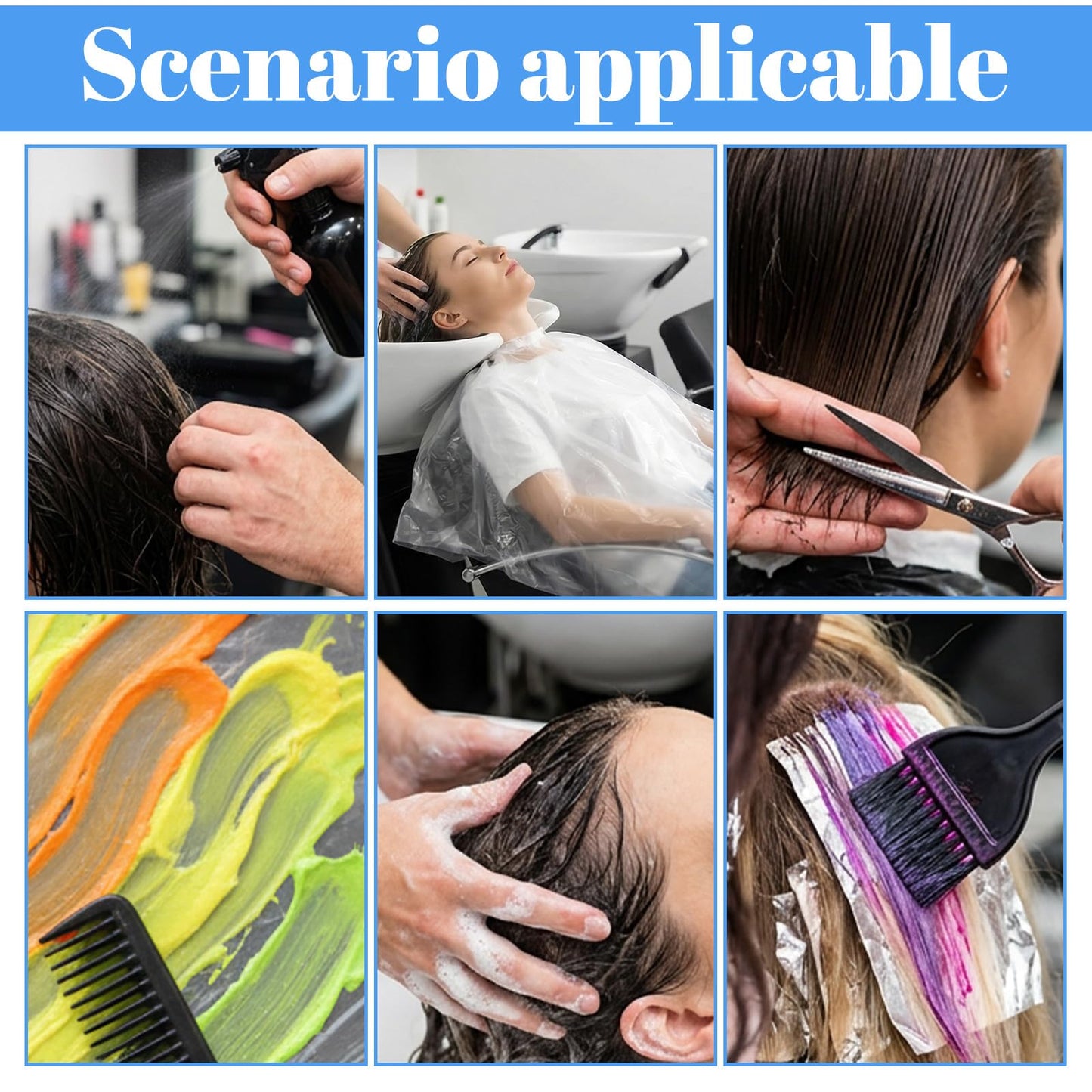300 Pcs Disposable Hair Cutting Capes, 47.2" x 35.4" Clear PVC Waterproof Salon Capes, Heavy-Duty Barber Cape for Hair Dye, Coloring, Perming, and Styling – Bulk Value Pack