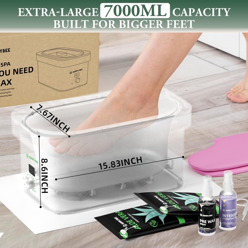 BUMPLYBEE 7000ml Paraffin Wax Machine for Hand and Feet-White Hand Wax Paraffin Machine for Hands with 10pcs Aloe Vera Paraffin Bath Refills,Ideal Gifts for Women