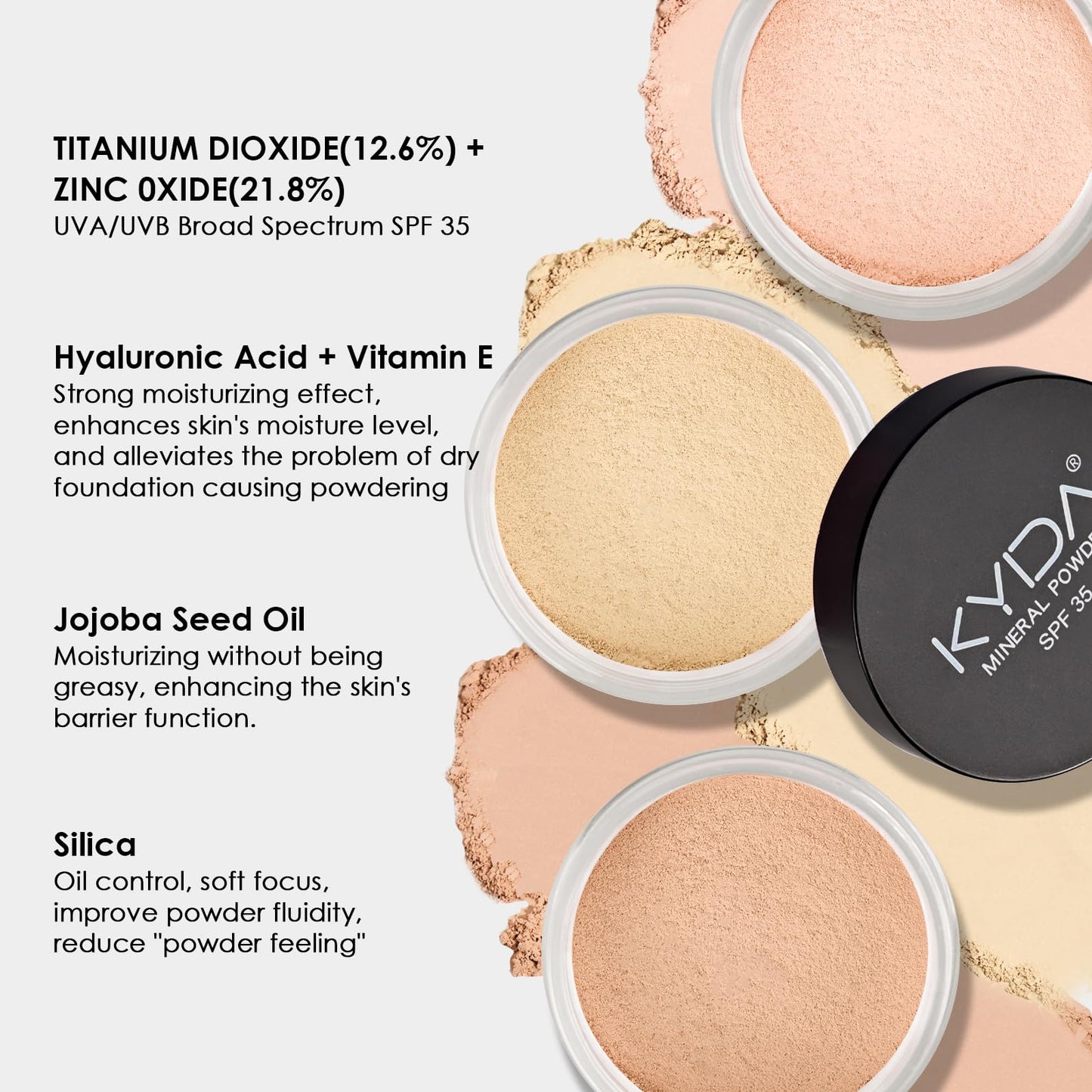 Mineral Powder Foundation, SPF 35 Loose Powder Foundation, Natural Glow Skin-improving Mineral Foundation for Mature Skin, Sheer to Full Buildable Coverage, Reduce Shine, 0.28 oz, Medium Beige