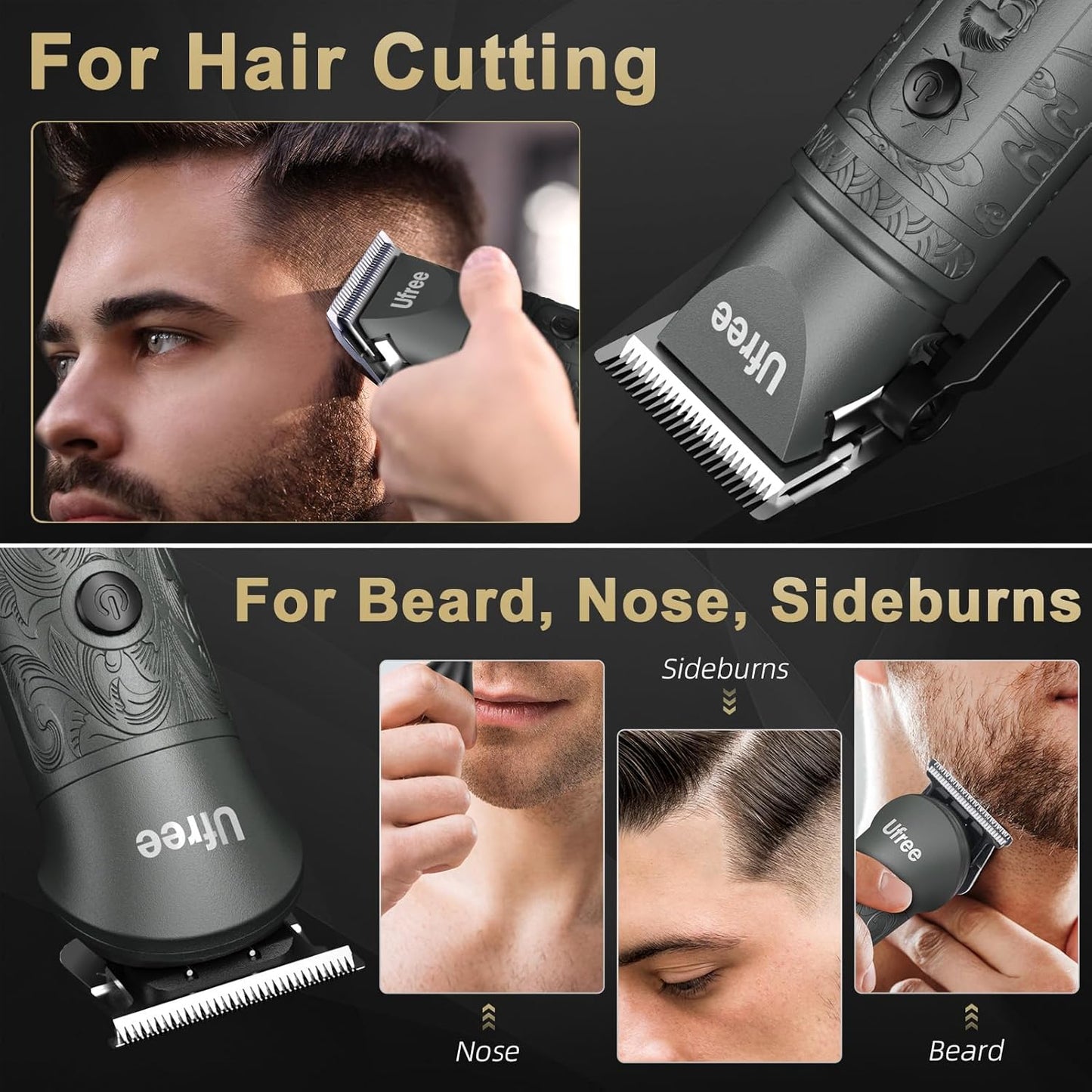 Beard Trimmer for Men - Cordless Electric Hair Clipper & Grooming Kit | Nose, Face, Ear, Body Care