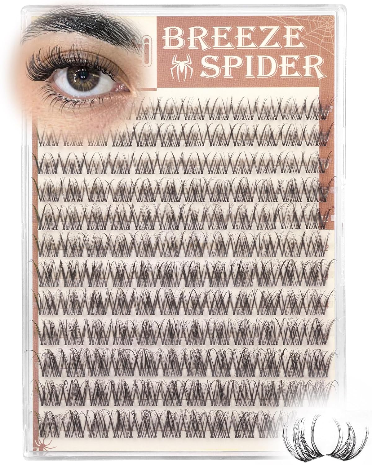 Breeze Spider Lash Clusters - Wispy DD Curl Eyelash Extensions | 10-16mm, 144PCS for Natural Daily Wear