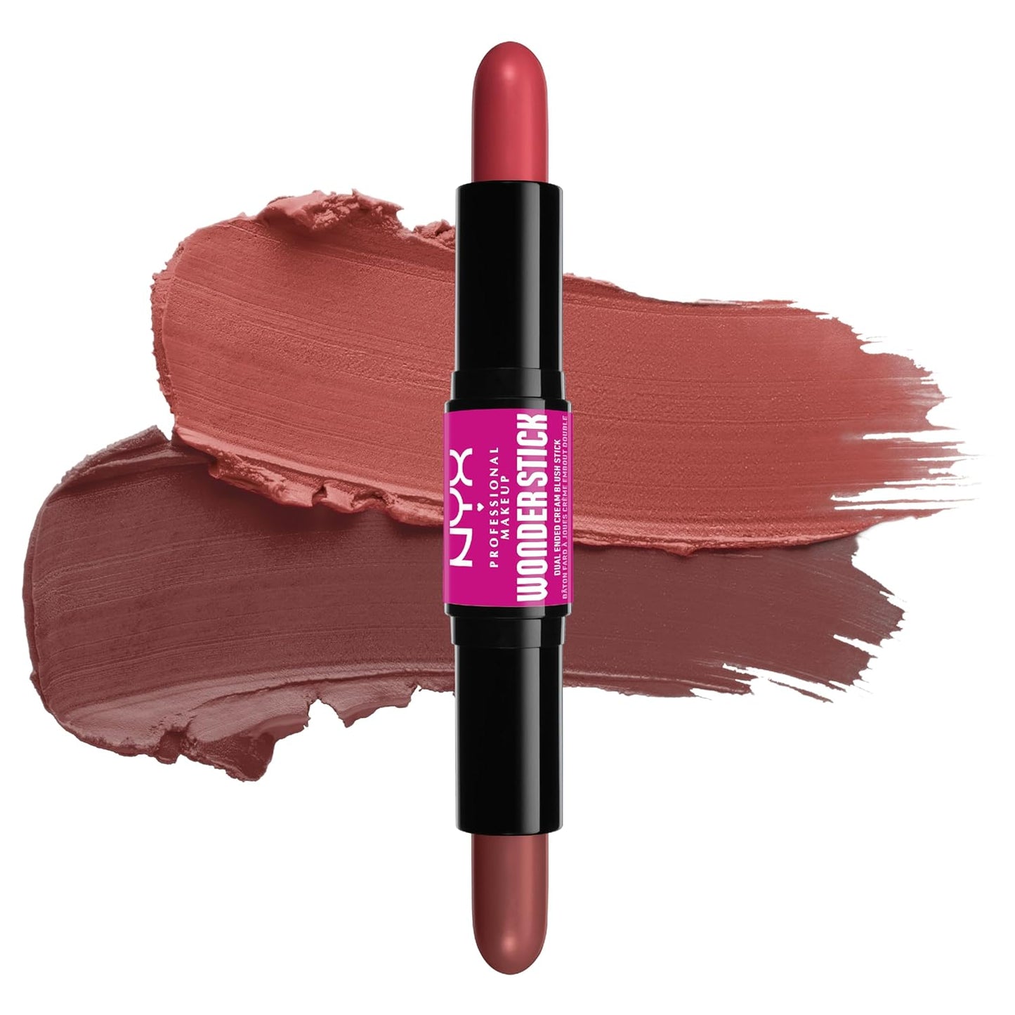 NYX Wonder Stick Blush - Hydrating Dual-Ended Cream Blush Stick | Light Peach & Baby Pink