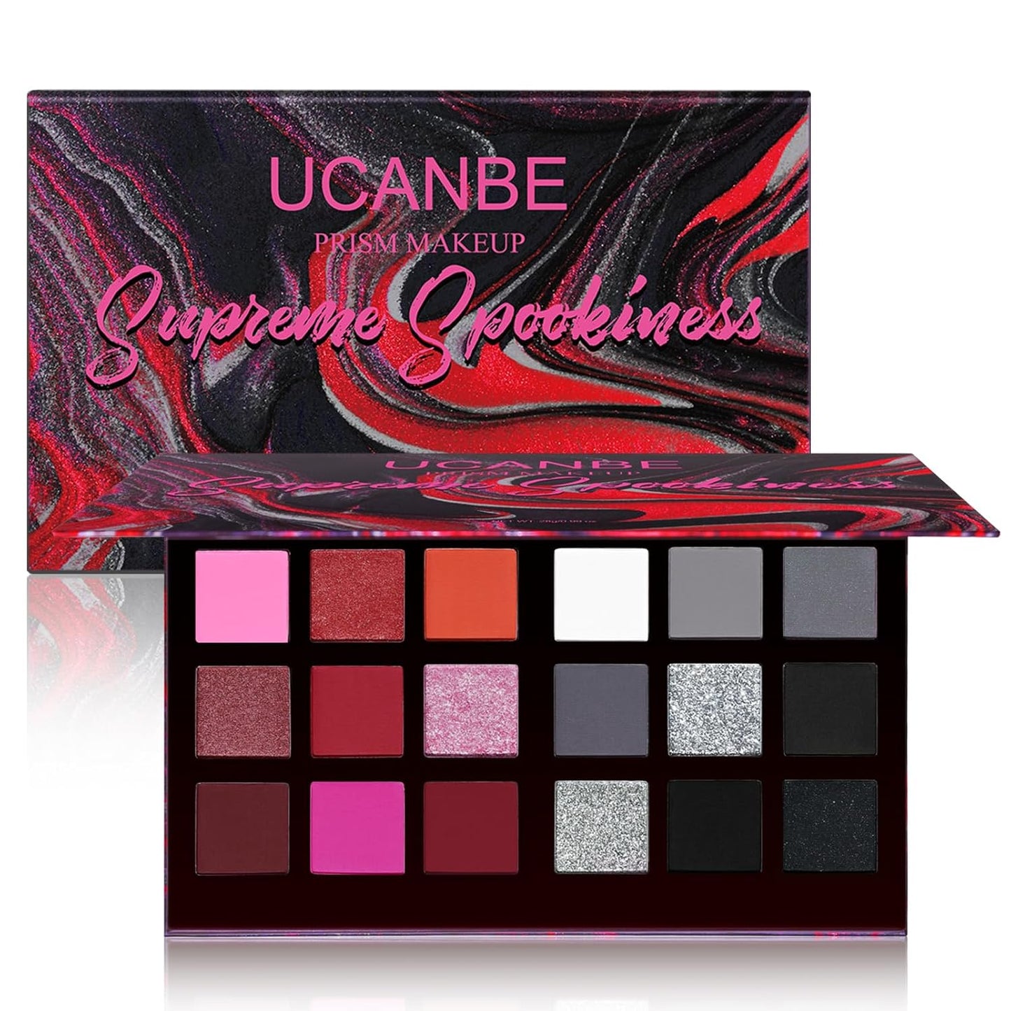 Goth Smokey Eyeshadow Palette - 18 Colors Matte & Shimmer | Dark Makeup for Halloween & Cosplay