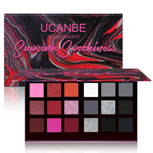 Goth Smokey Eyeshadow Palette - 18 Colors Matte & Shimmer | Dark Makeup for Halloween & Cosplay