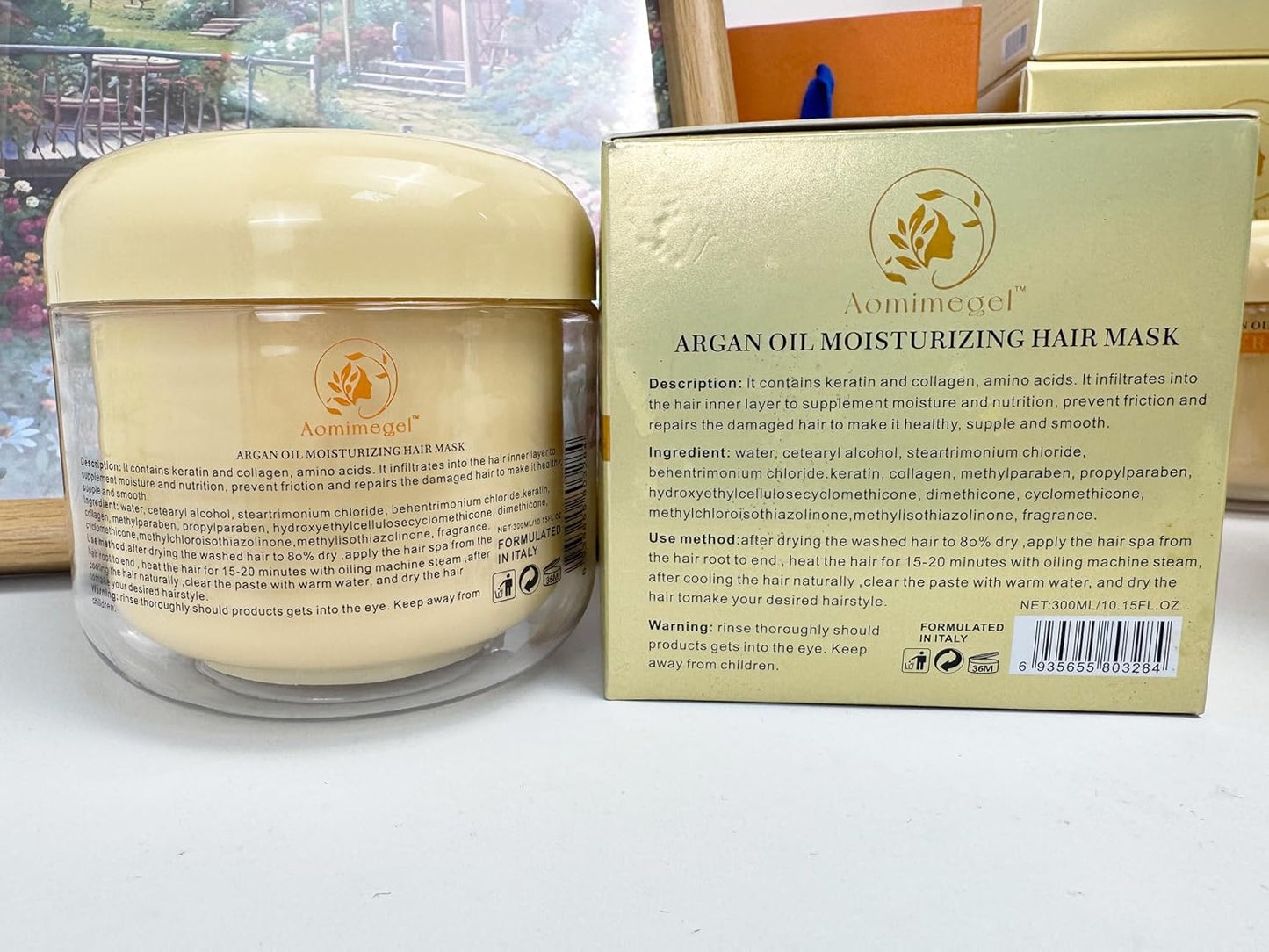 Collagen Hair Mask - Deep Repair Argan Oil Treatment for Damaged Hair | Hydrating Conditioner 10.15 oz