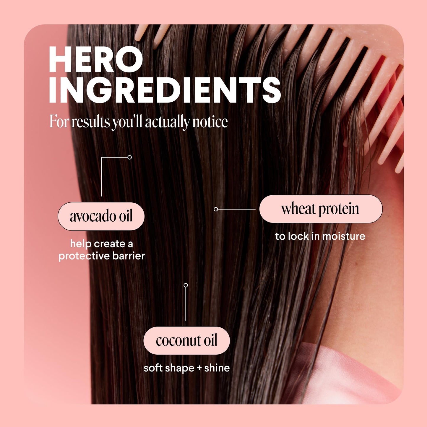 MONDAY HAIRCARE Smooth Shampoo + Conditioner Bathroom Set (2 Count) 12 oz Each For Frizzy, Coarse & Curly Hair Made with Coconut Oil, Shea Butter & Vitamin E 100% Recyclable Bottle Pink