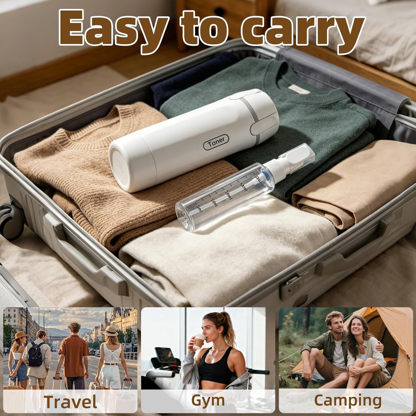 Travel Dispenser Bottle Set - 4 Pack 30ML Leak-Proof Toiletry Containers | White