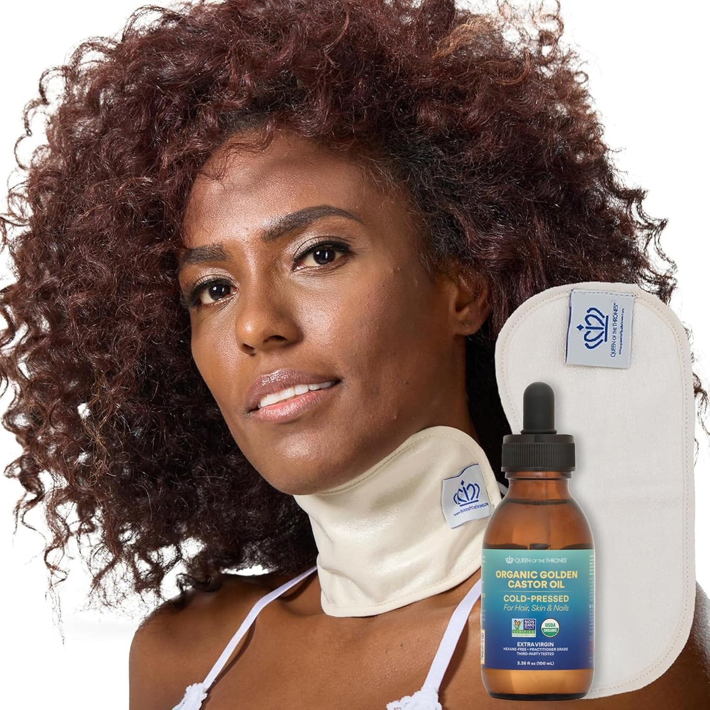 Castor Oil Pack for Neck - Reusable Organic Cotton Flannel | Naturopathic Doctor Designed