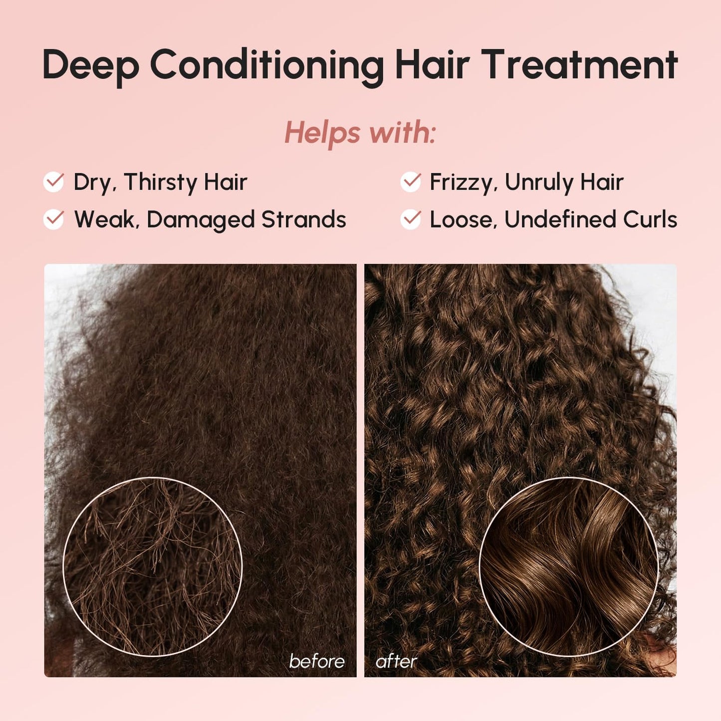 Deep Conditioning Hair Mask for Damaged Hair - Keratin Treatment for Hydration & Repair | 10 Fl Oz, Beige