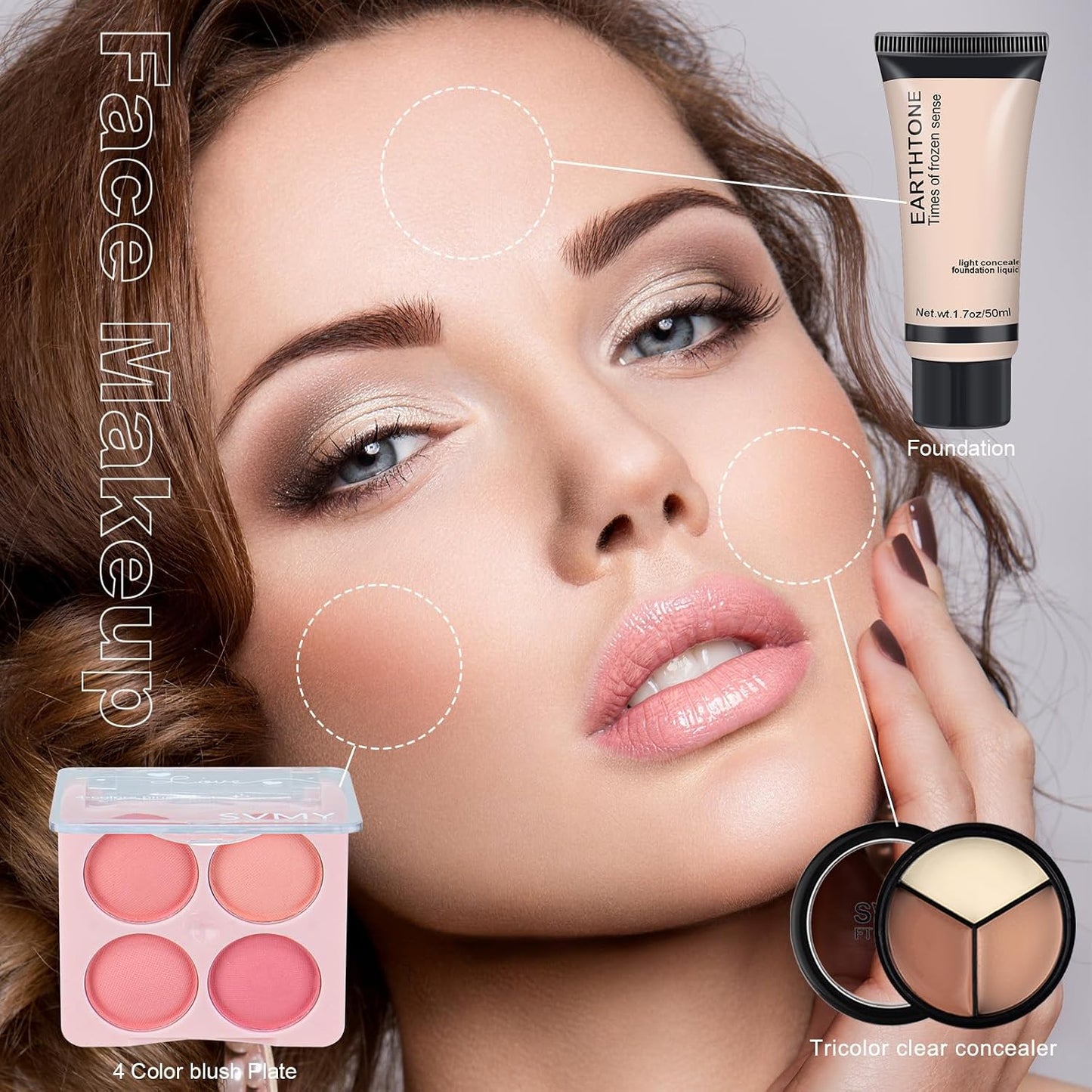 All-in-One Makeup Set for Women & Teens | Complete Makeup Kit with Blue Case
