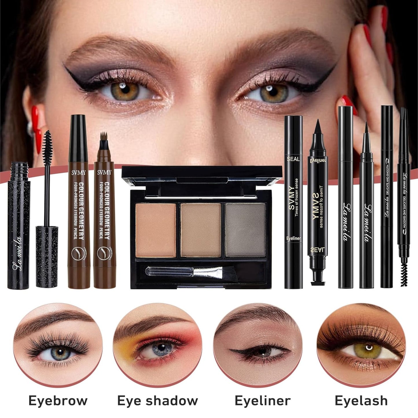 All-In-One Makeup Kit - Travel-Friendly Makeup Set for Women | Includes Foundation, Eyeshadow Palette, Lipstick & More