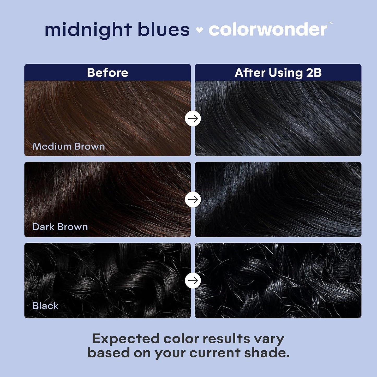 Madison Reed ColorWonder Demi-Permanent Hair Color Kit - 2B Blue Black | Vivid Blue Undertone, Ammonia-Free, No Bleach Needed