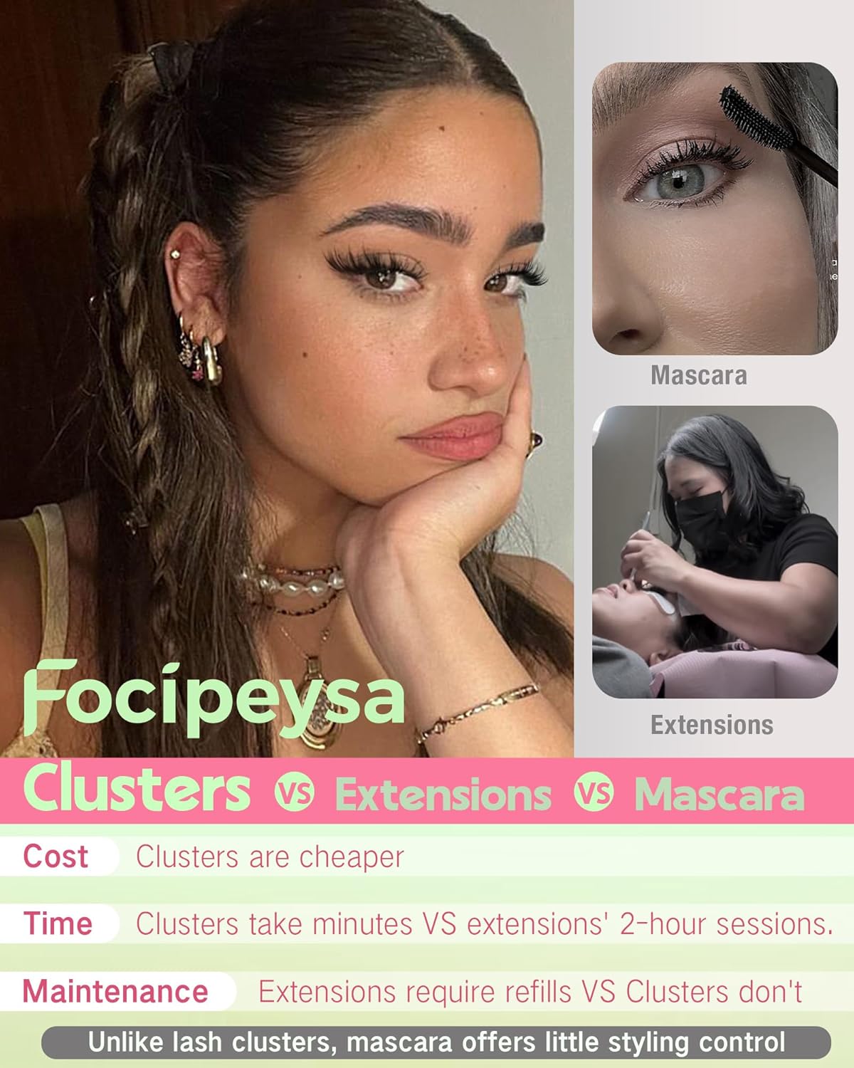 Fox Lash Clusters - Natural Wispy Eyelash Extensions | Reusable 11-19mm DIY Individual Lashes