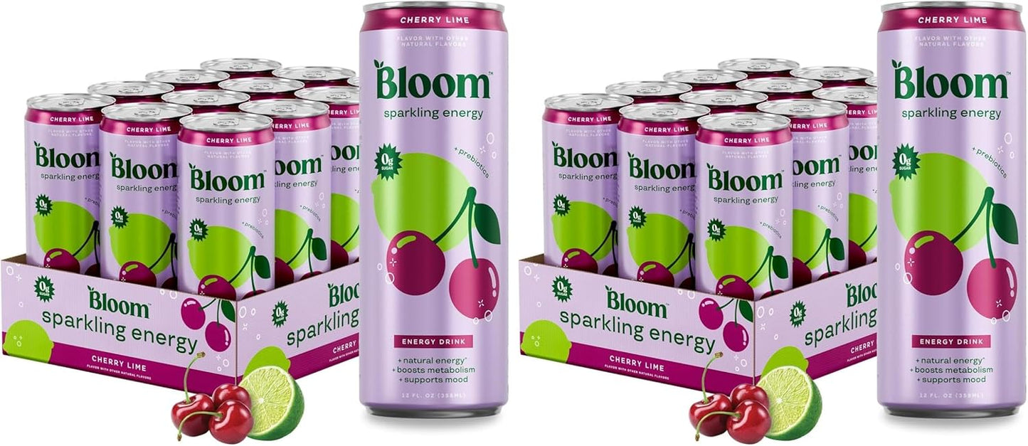 Sparkling Energy Drink Variety Pack - Natural Caffeine, Zero Sugar, 180mg - Antioxidant-Rich, Prebiotics | 12oz, 12 Pack