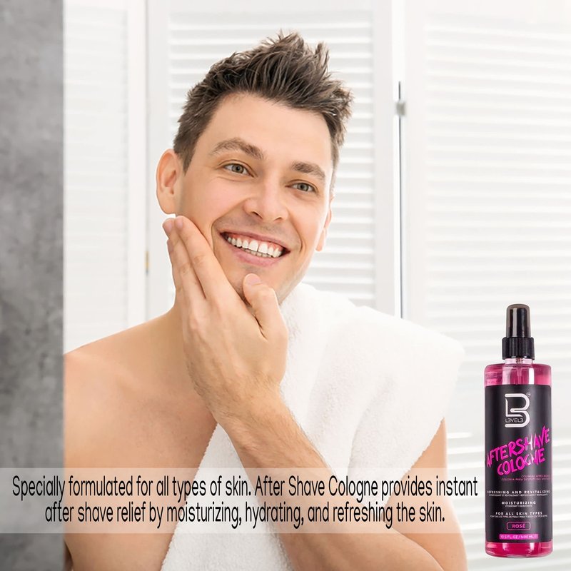L3 Level 3 After Shave Spray Cologne - Softens Skin - Refreshes and Relieves Face and Skin - Styling Powder Included (Rose)