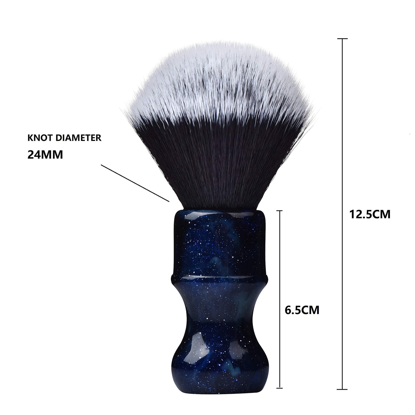 JEQUIL&CORENVEO Luxury Synthetic Shaving Brush With Aesthetic Resin Handle, 24mm Extra Dense Knot