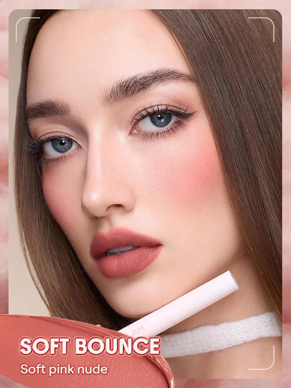Marshmallow Puff Lip Blur Pen | Matte Lipstick for Long-Lasting Hydration - Soft Bounce Color