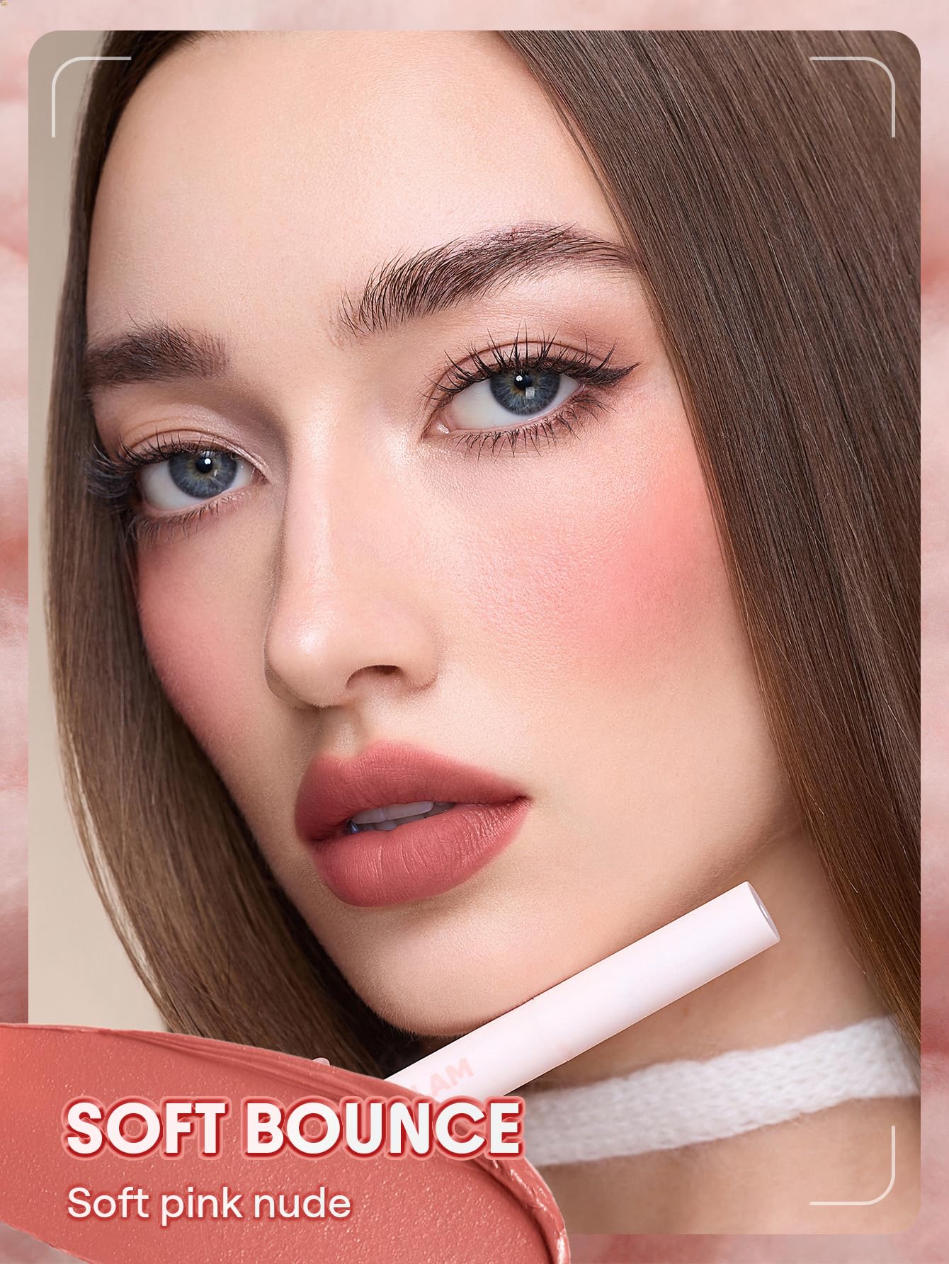 SHEGLAM Marshmallow Puff Lip Blur Pen Matte Lipstick for Long-lasting Hydrating Lip Makeup-032 Soft Bounce