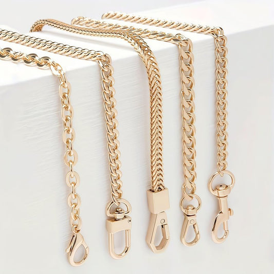 A Golden Wallet Chain Replacement, Women's Bag Extension Accessory, for Handbags, Crossbody & Waist Bags, Stylish DIY Chain, Golden, 4