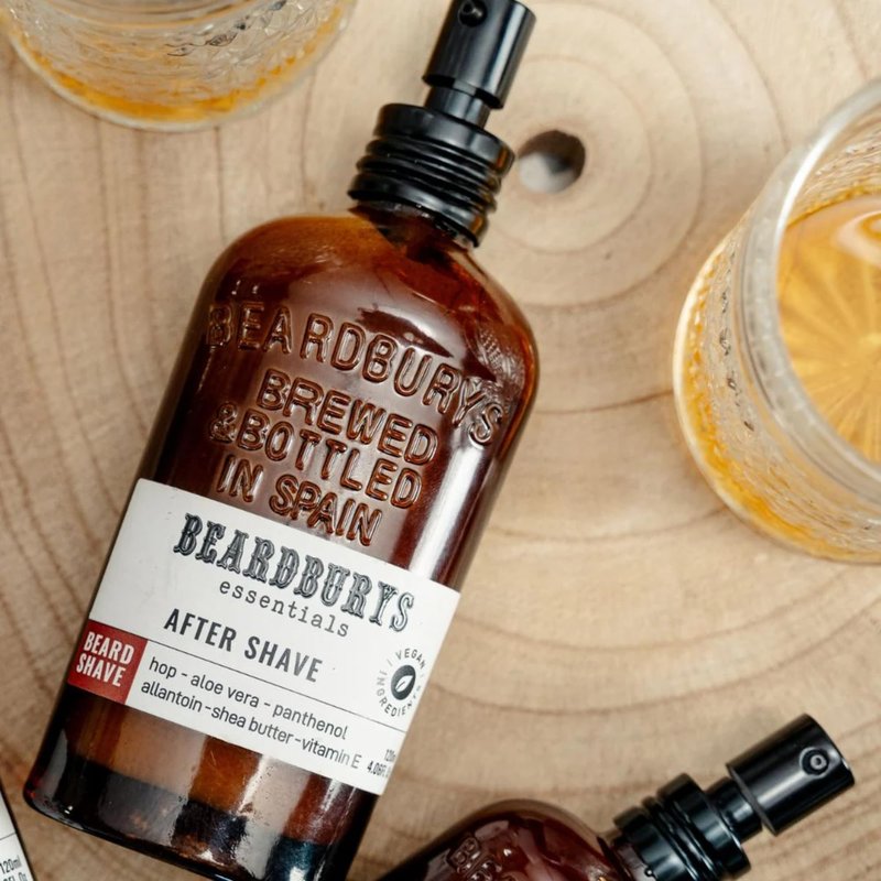 Beardburys Essentials | After Shave for Men, Soothes, refreshes and hydrates - Vitamin E, Shea Butter and Aloe, 100% Vegan - 4.06 Fl Oz