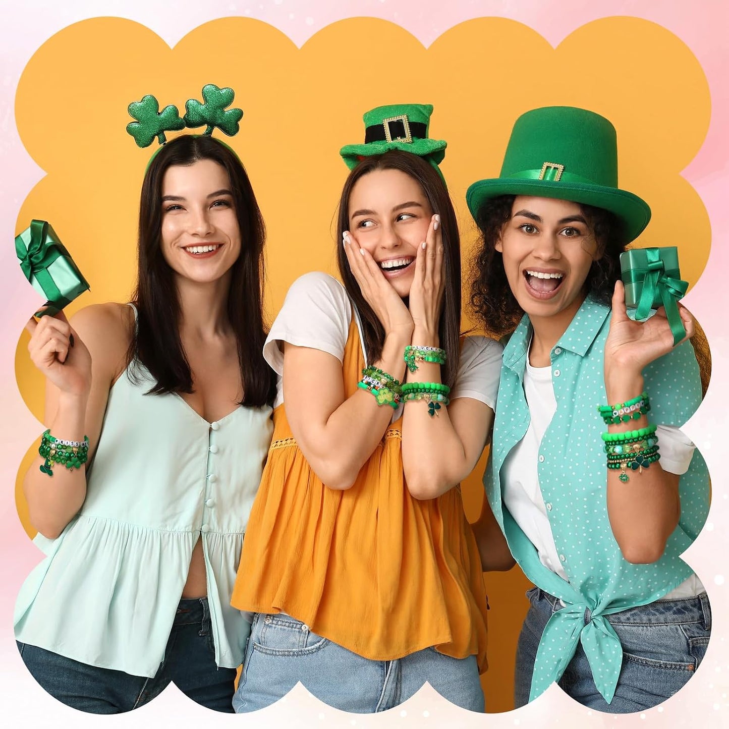 Easter Beaded Heishi Bracelets - 64-Piece Boho Friendship Jewelry Set | Perfect for Party Favors & Goody Bags