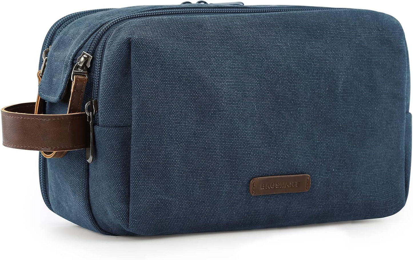 Toiletry Bag for Men - Water-Resistant Canvas Travel Organizer | Medium Grey Dopp Kit