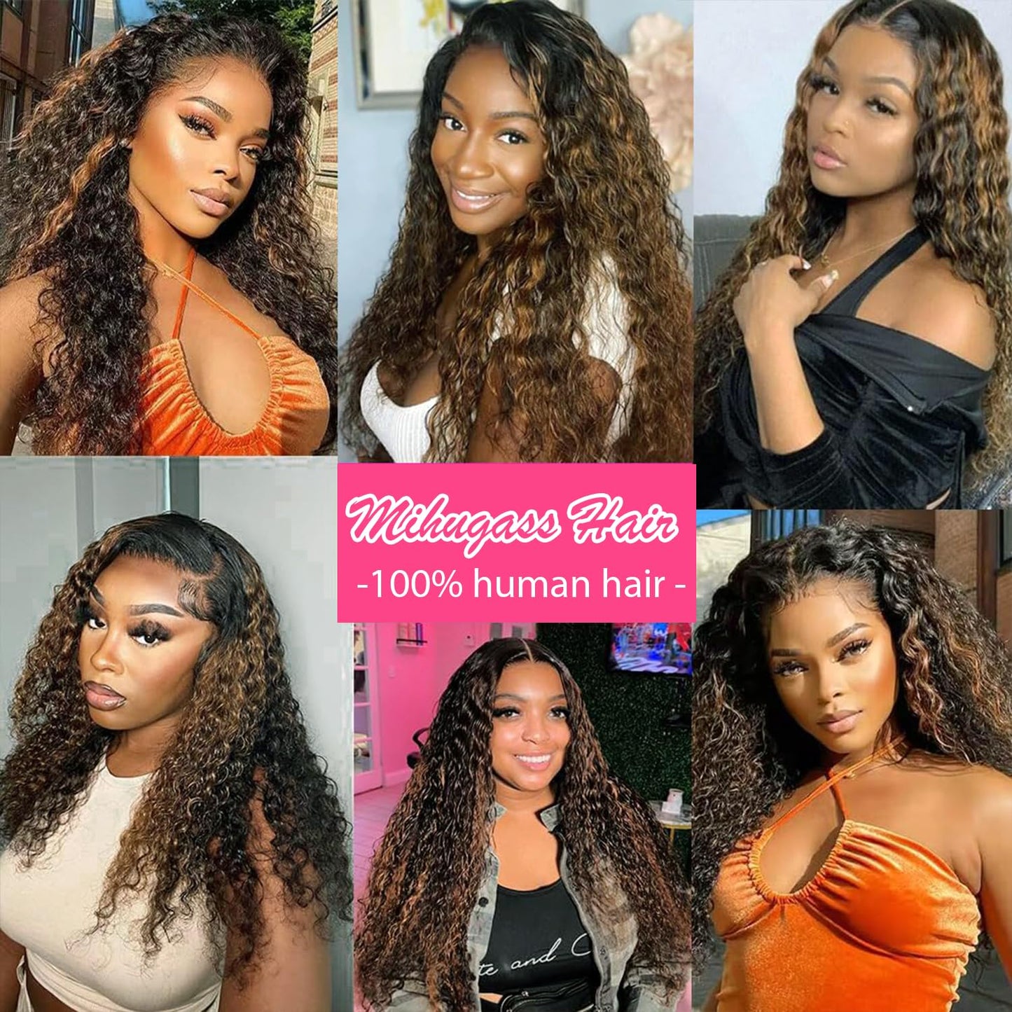 Mihugass 3c 4a Curly Clip in Hair Extensions T1BP1B/30 Omber Kinky Curly Clip ins For Women Brazilian Virgin Clip on Hair (24inch,T1BP1B/30)