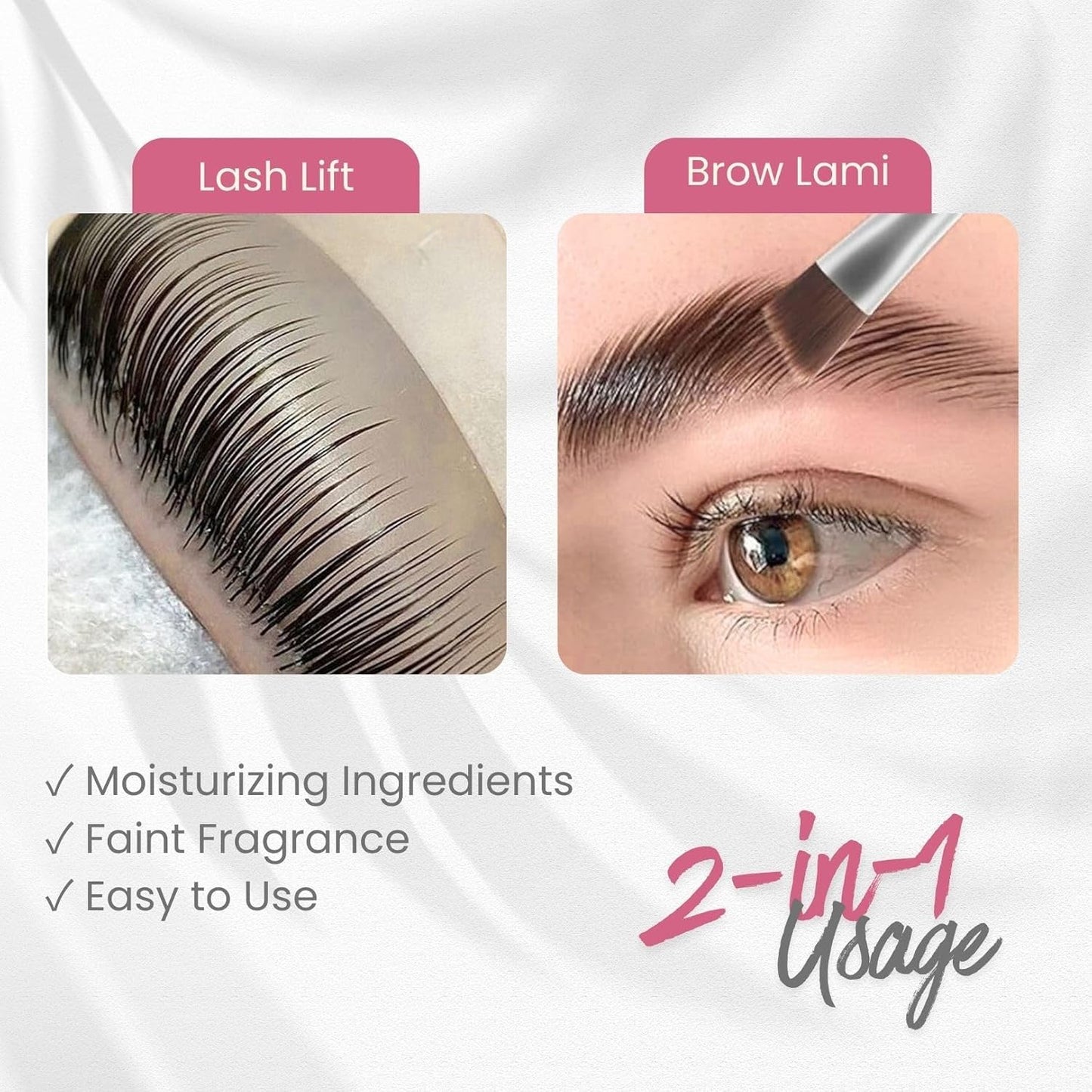 Libeauty Lash Lift Glue Balm - Super Sticky Brow Lamination & Eyelash Perm | Water Soluble, Gentle Fragrance, Pink Peach