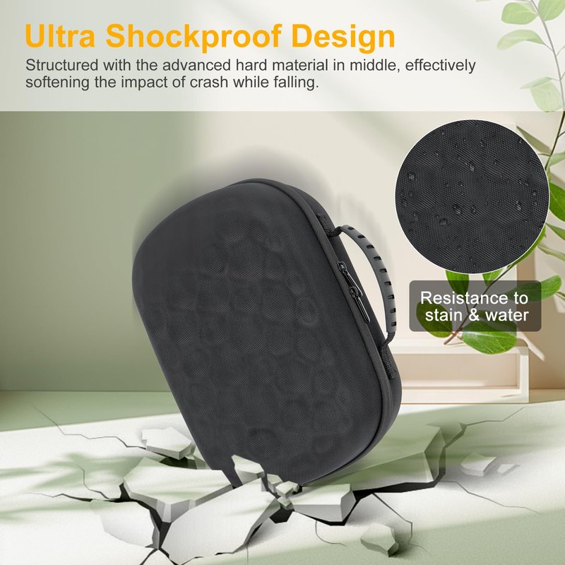 XINGFUDAO Large Carrying Case Compatible with Meta Quest 3/3S, Protective Storage Bag Fit for Kiwi Design and Bobovr Battery Headstrap (Black)