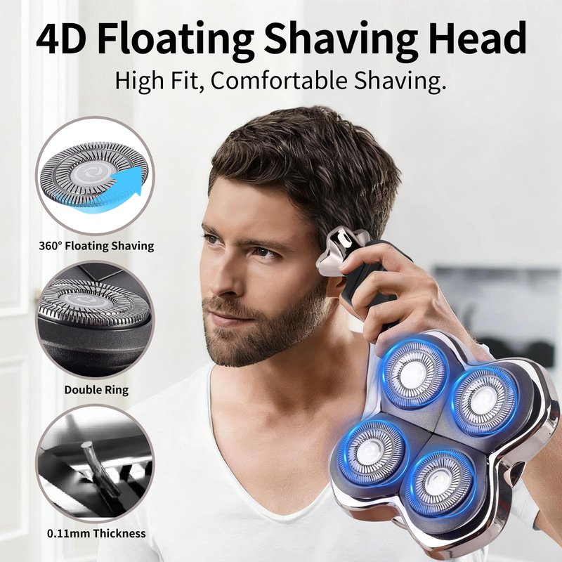Replacement Head Compatible with Pitbulls Gold PRO,Silver PRO, Platinum PRO,Butterfly Kiss PRO - Hypoallergenic Stainless Steel Shaver Foil Replacement - 4D Floating Razor Blades 3 Pack