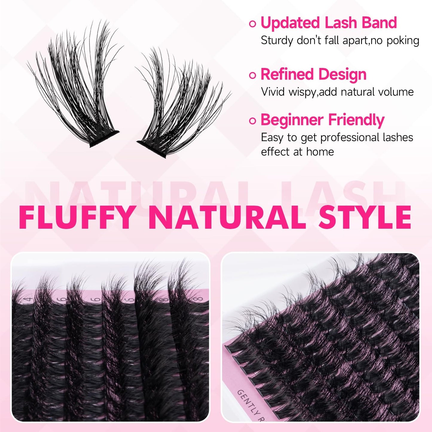 Fluffy Lash Clusters - Salon-Quality 100D Mega Eyelash Extensions | D Curl 10-18mm, Reusable, Beginner-Friendly