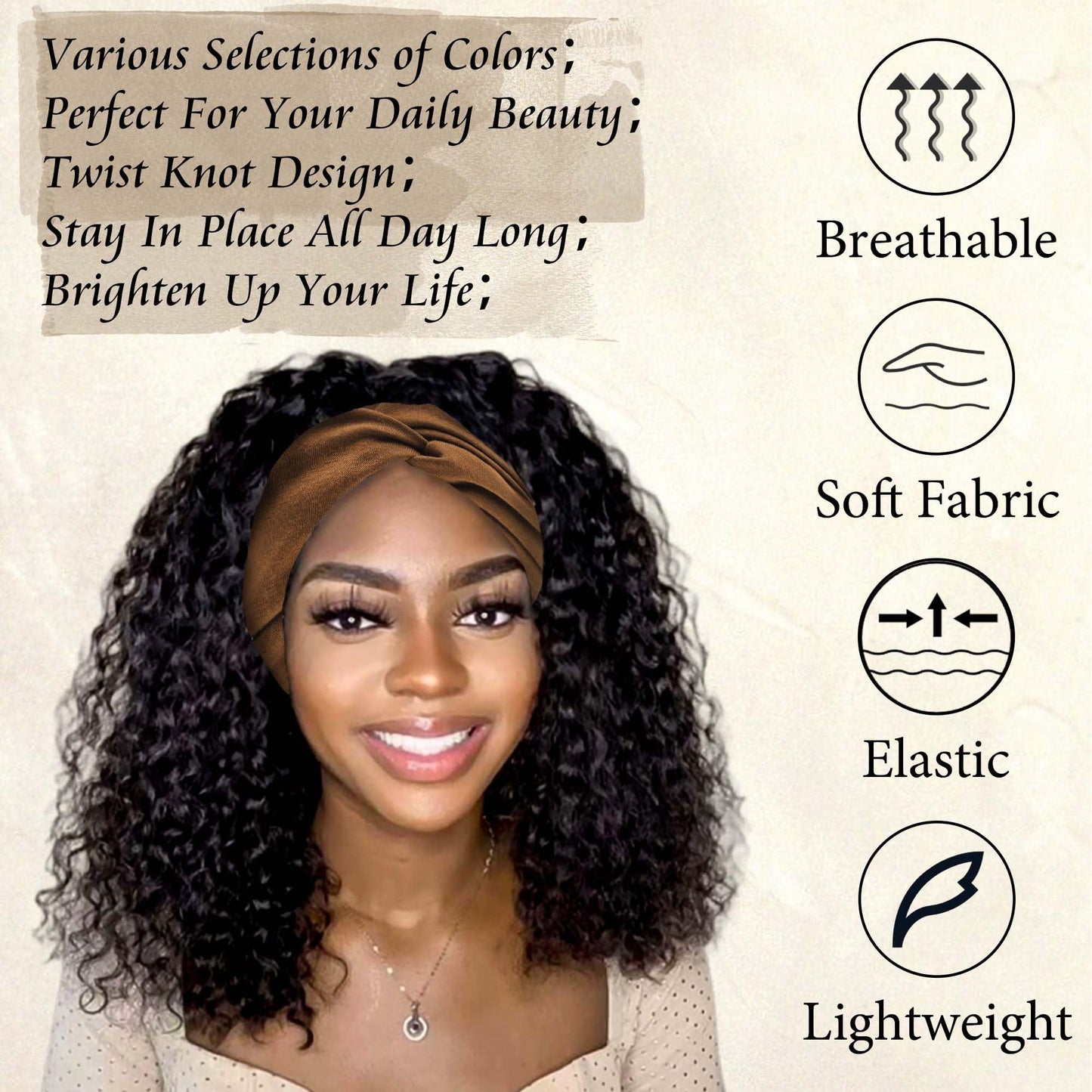 STGDAK 4 Pack Bandana Headbands for Women Large Turban Head Wraps Wide Headband Twist Knot Head Band Scarf Criss Cross Cute Hairband Workout Hair Wrap Fashion Turban Headband for Women’s Hair