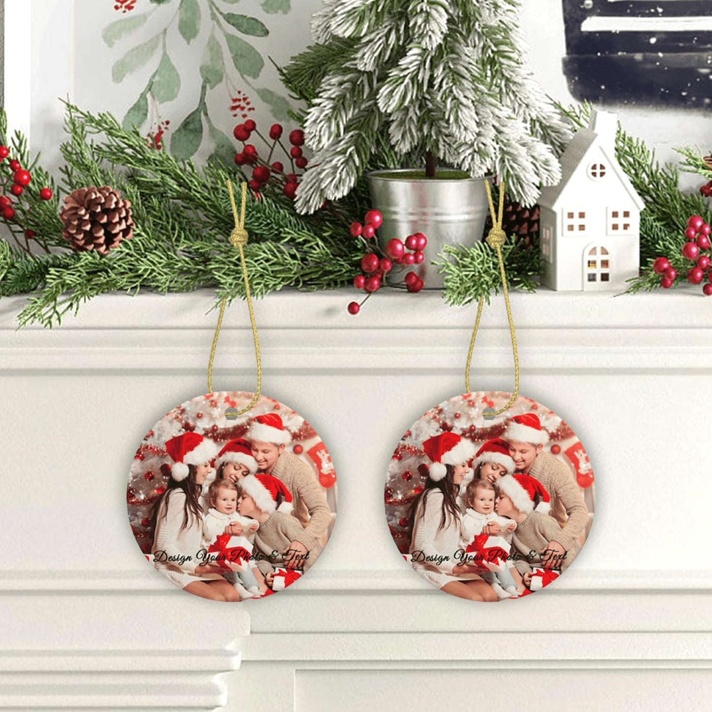 Byxhuc Personalized Ornaments Photo Text Christmas, Baby's First Christmas Ornament, First Christmas Married Ornament 2023, Adornos De Navidad