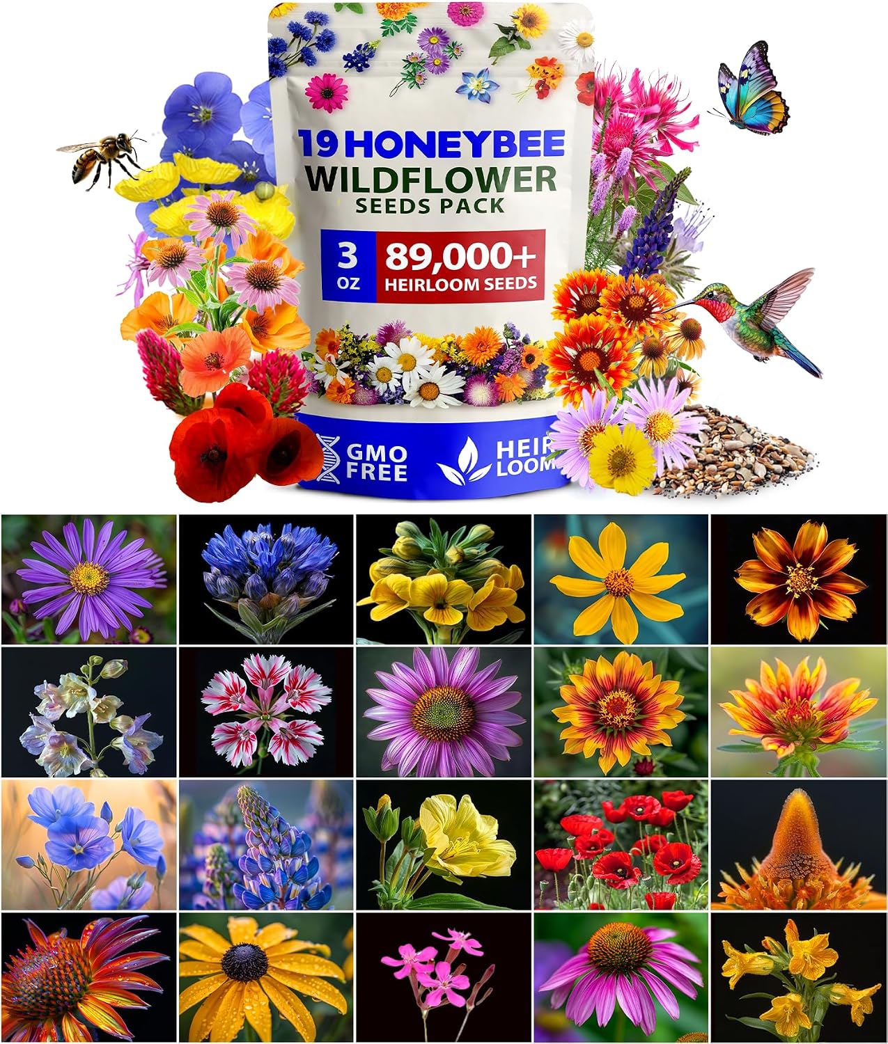 Zinnia Dahlia Seeds Pack - Non-GMO 524 Flower Seeds for Vibrant Pollinator Gardens | Easy-to-Grow Outdoor Blooms