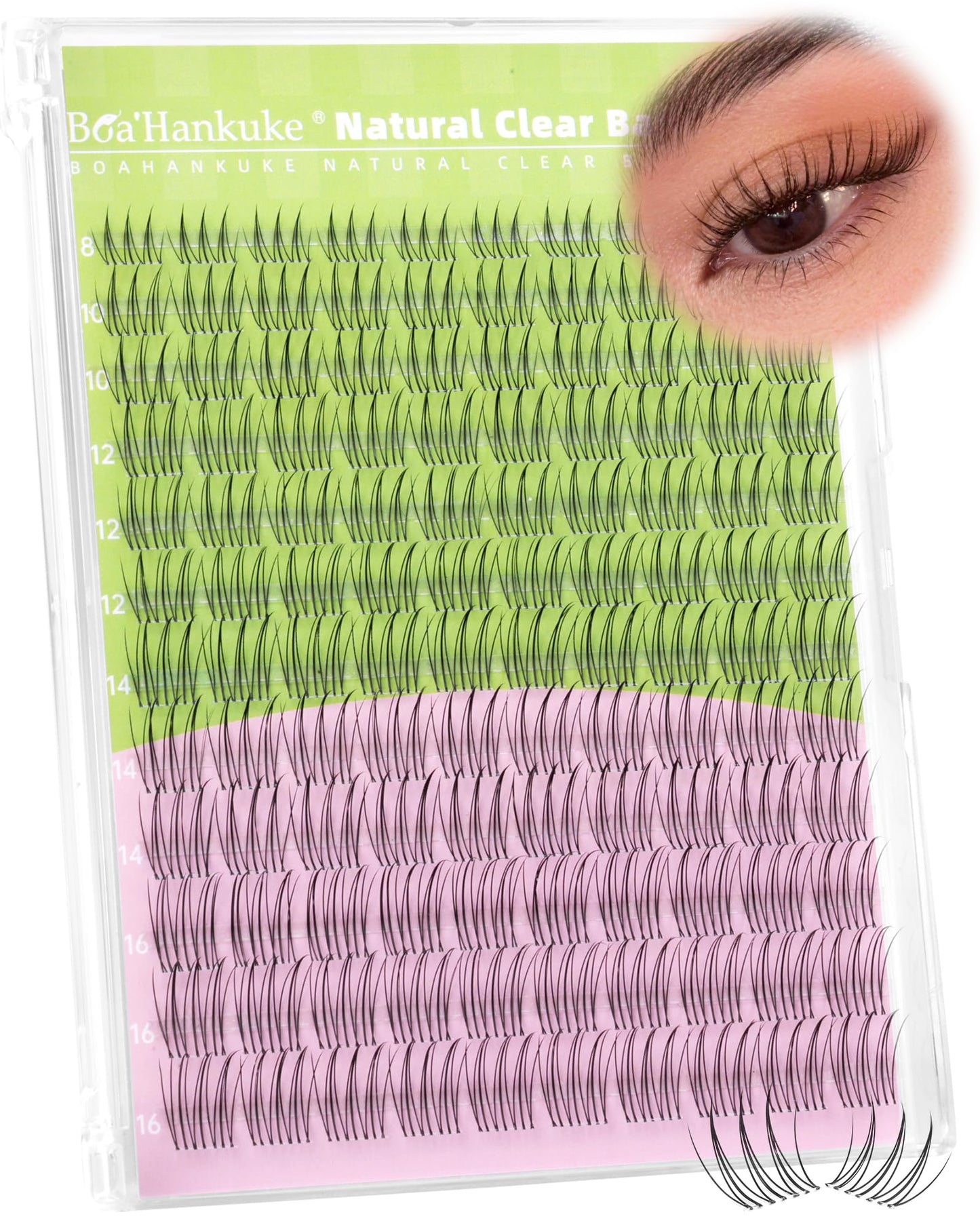 Aurora Natural Lash Clusters Wispy Cluster Eyelash Extensions C Curl Eyelash Clusters Invisible Band Individual Lashes 8-16MM Soft BASF Lash Extensions 120PCS Wet Pestañas Postizas Naturales at Home