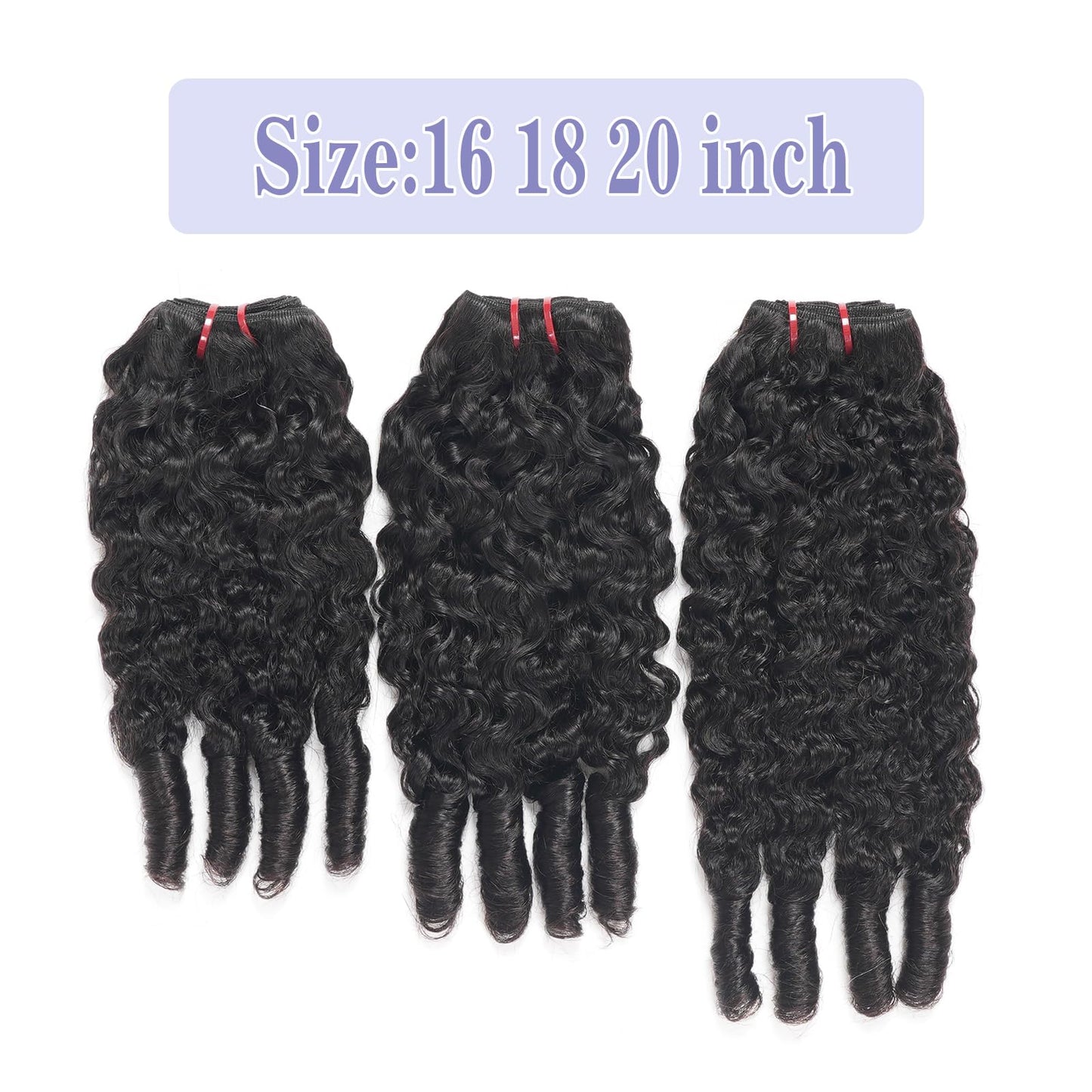 Burmese Curly Bundles Human Hair 20 22 24 Inchs 100% Unprocessed 3c4a Quick Weave Water Wave with Spiral Curly End Real Human Hair Extensions Natural Black