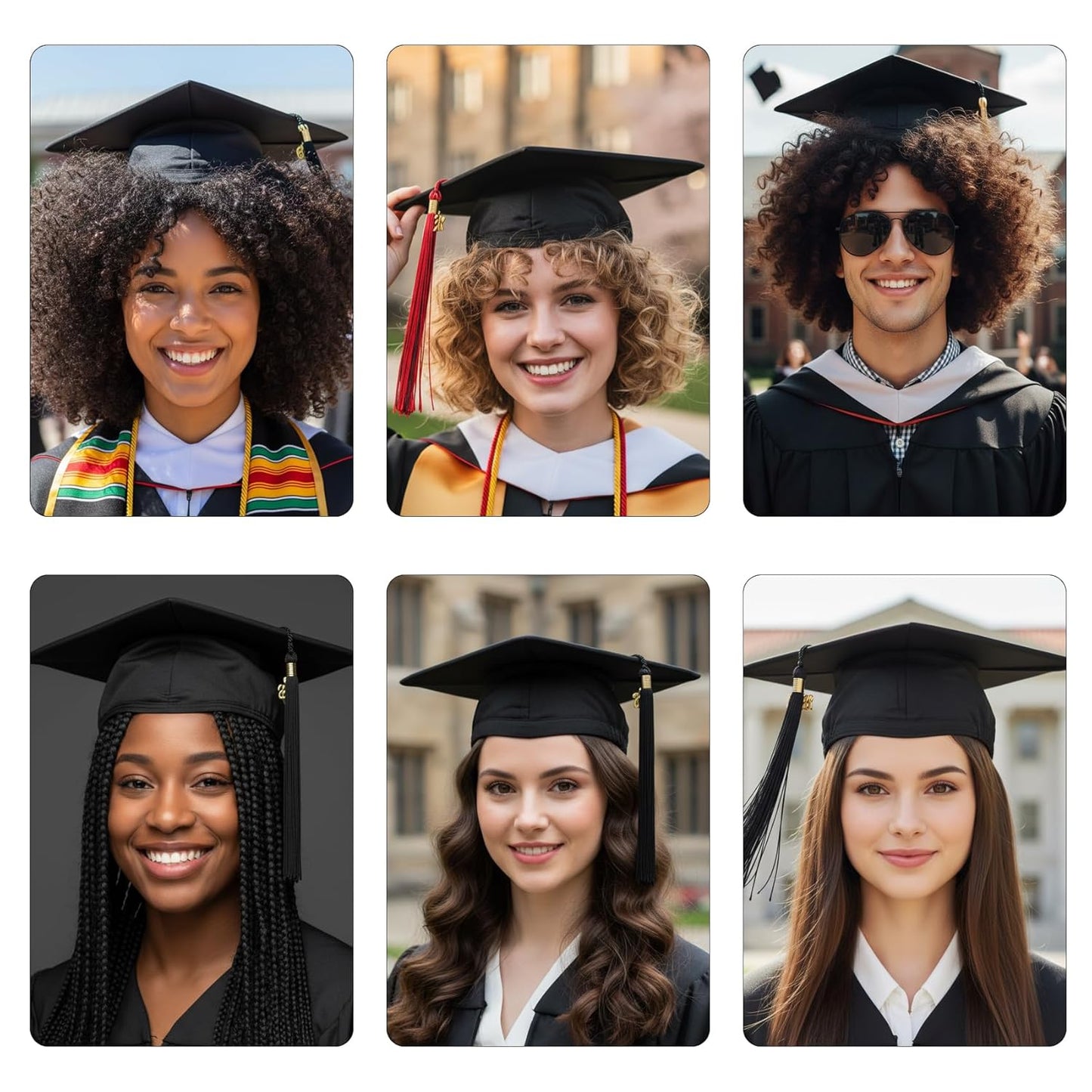 Graduation Cap Headband - Black Anti-Fall Hairband with Adhesive Insert | Securely Hold Caps & Hairstyles