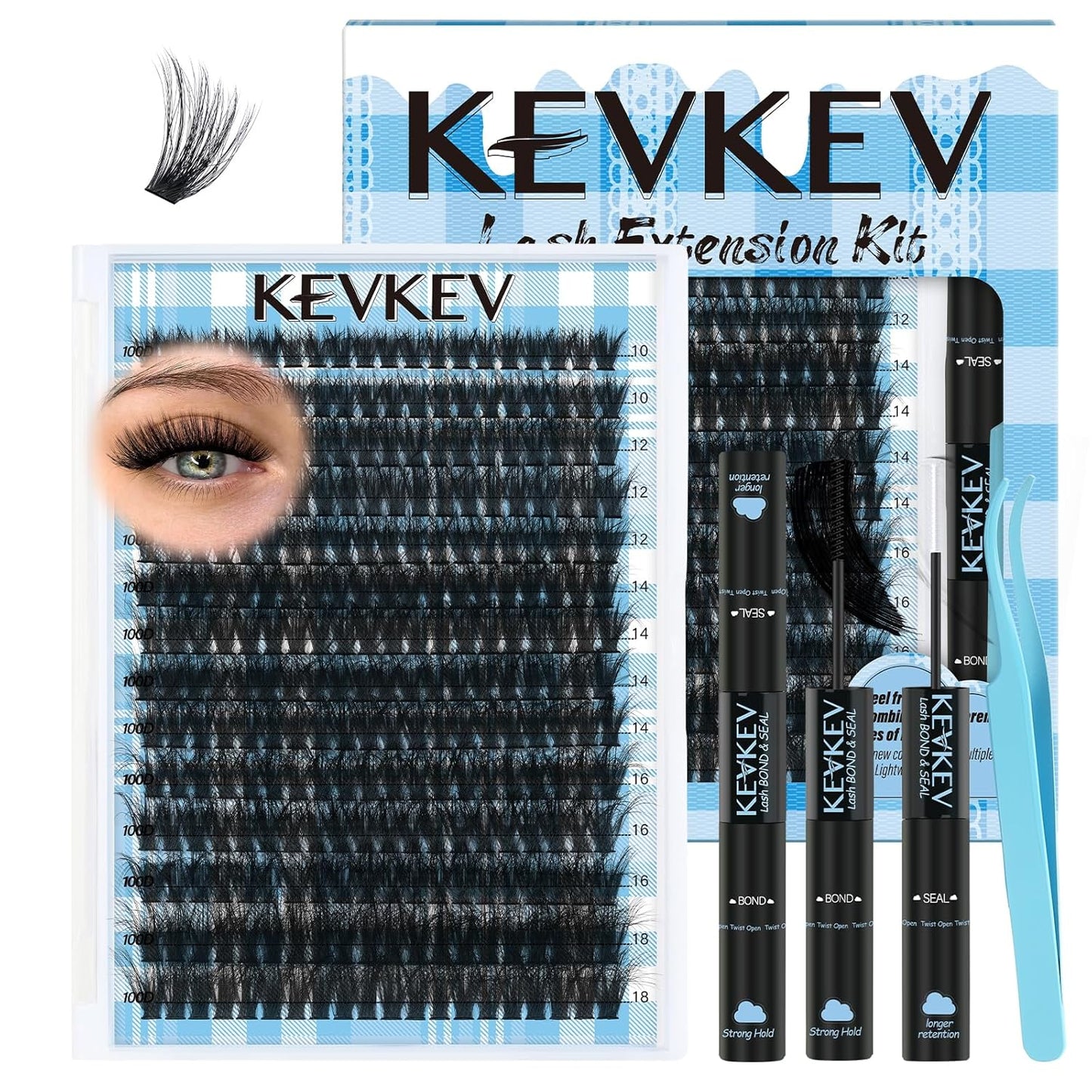 Lash Extension Kit - 280 Pcs Individual Lashes with Bond & Seal | 40D/50D, 9-16mm Clusters