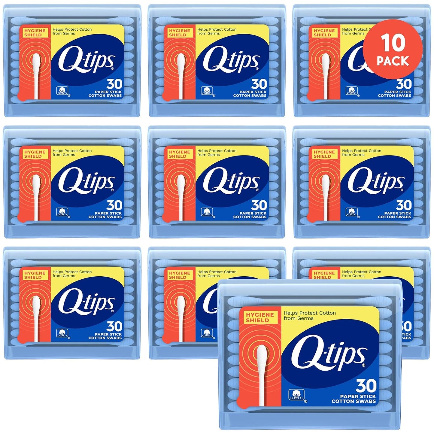 Cotton Swabs - Travel-Size Hygiene Shield Q-tips | 10-Pack for First Aid & Beauty Care