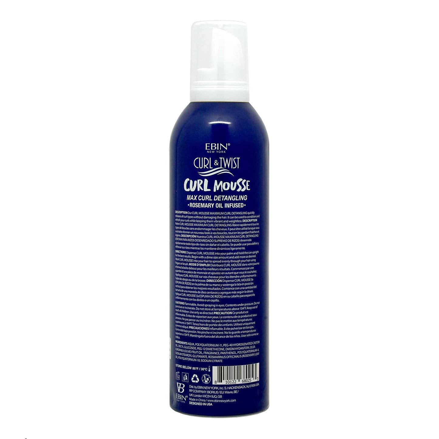 Curl & Twist Supreme Curl Detangling Mousse 12.49 fl oz/354ml Infused with Rosemary, Olive, and Castor Oil Adds Moisture to Prevent Dryness Enhances Curl Definition and Manageability Lightweight