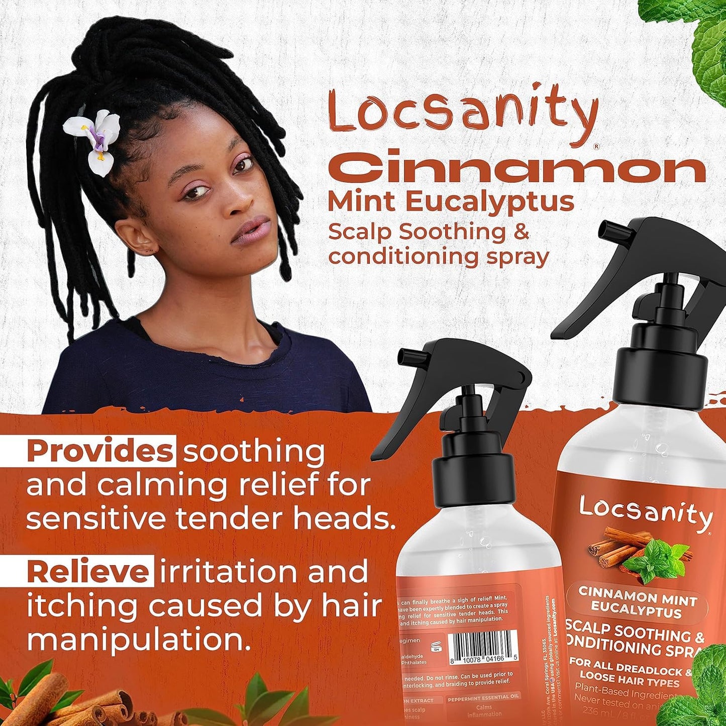 Locsanity Loc Retie Bundle - 3-Piece Maintenance Kit for Sisterlocks, Microlocs & Locs | Includes Retightening Tool, Passion Fruit & Cinnamon Mint Sprays