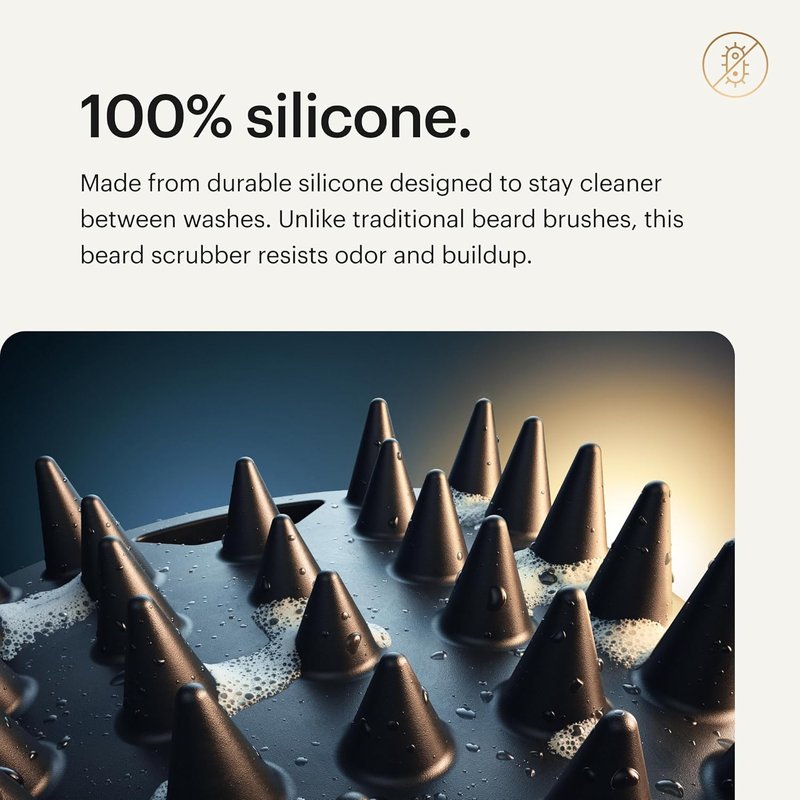 Beard Buffer Silicone Scrubber - Flexible Facial Hair Cleaning Brush for Men | Exfoliating Grooming Tool