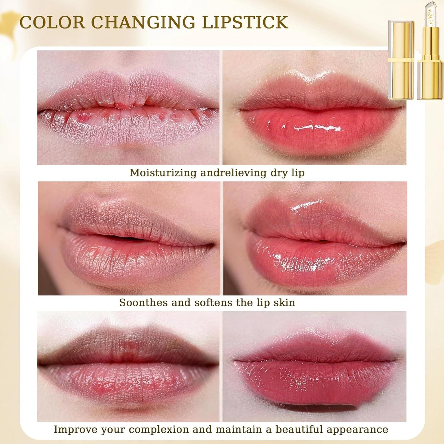 Color Changing Lipstick - PH Adjusting Moisturizing Gloss | Long-Lasting Glossy Shine for Women - Perfect Mother's Day Gift