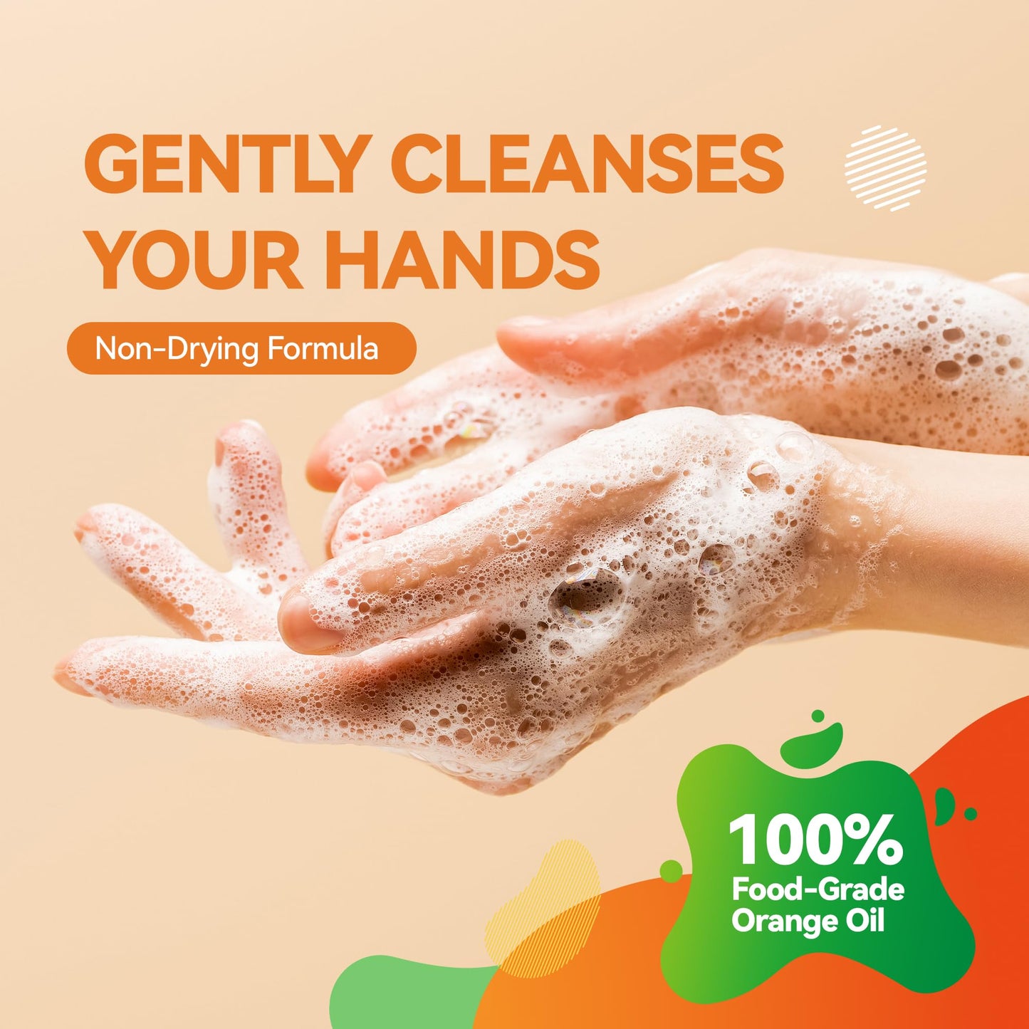 ORANGE HOUSE Natural Liquid Hand Soap, Food-Grade Orange Oil Moisturizing Hand Wash, Plant-Based & Hypoallergenic, Gentle for Sensitive Skin, Non-Toxic Citrus Scented Soap, 12 Fl Oz Pump Bottle