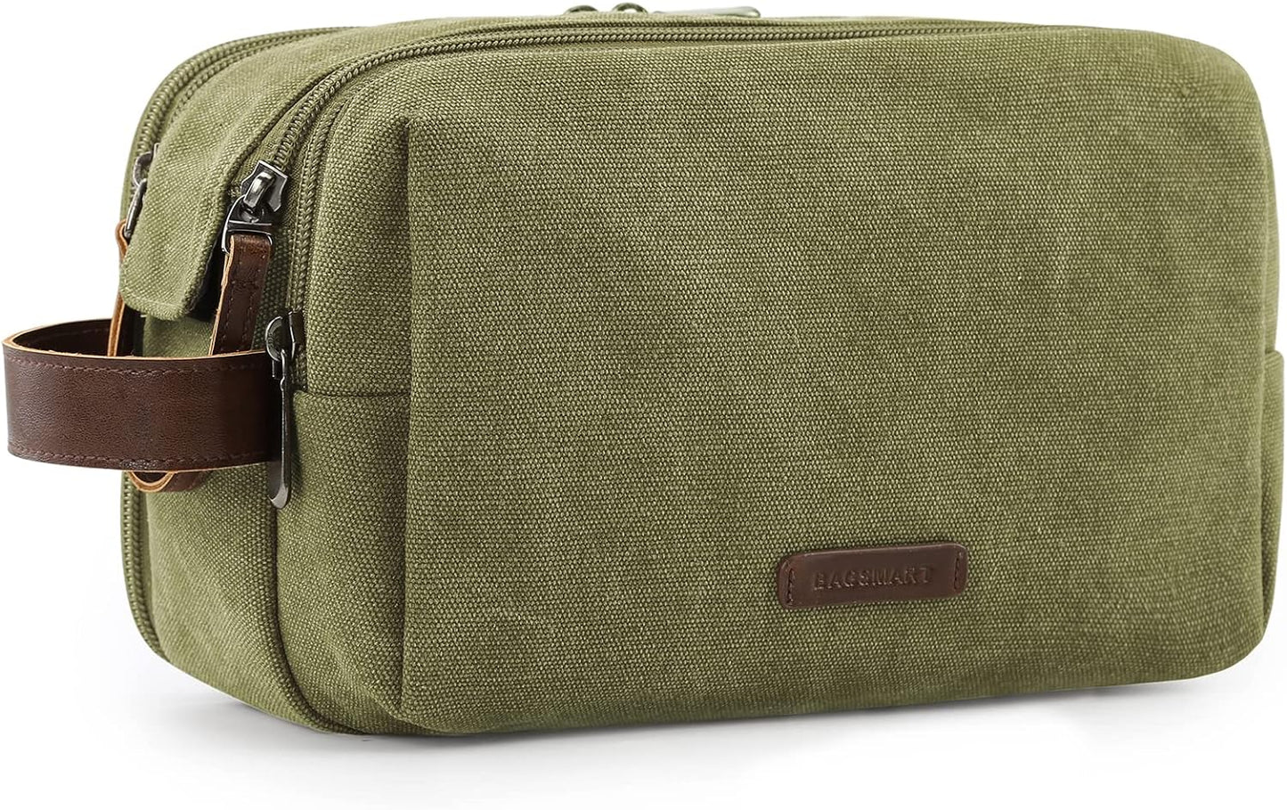 Toiletry Bag for Men - Water-Resistant Canvas Travel Organizer | Medium Grey Dopp Kit