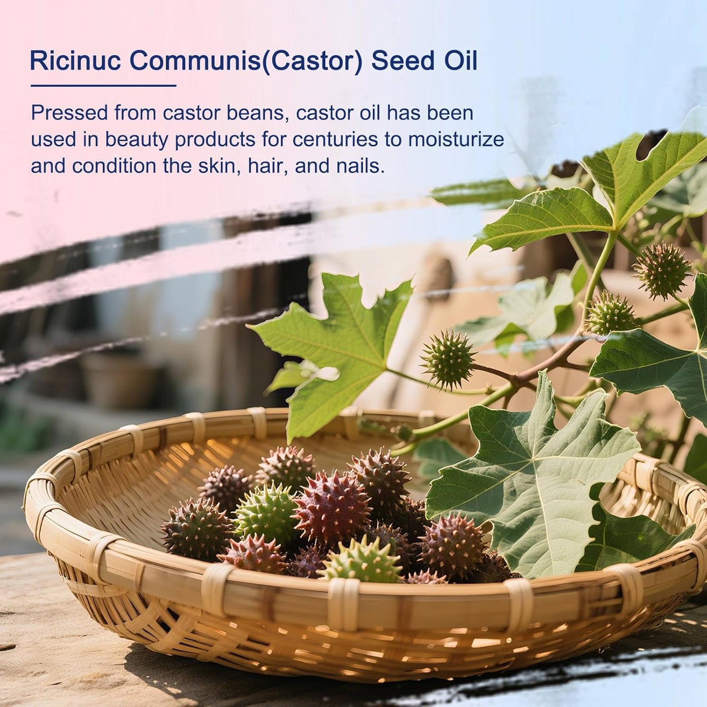 Organic Castor Oil - 100% Pure Cold-Pressed Formula for Skin & Hair Care | Rose Quartz Roller, 1.7 Fl Oz