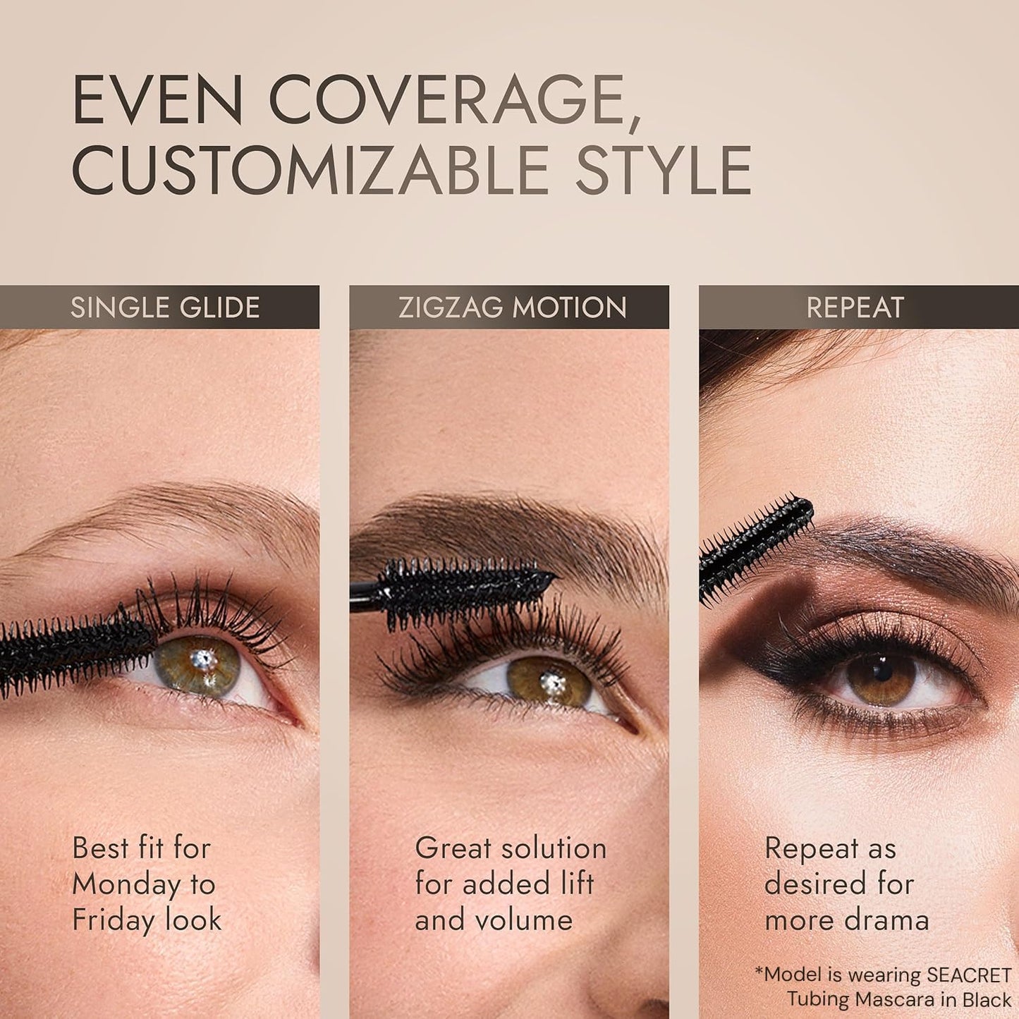 Non-Smudge Tubing Mascara - Dead Sea Mineral Infused, Flake-Free, Vegan | 0.28 Oz / 8 g