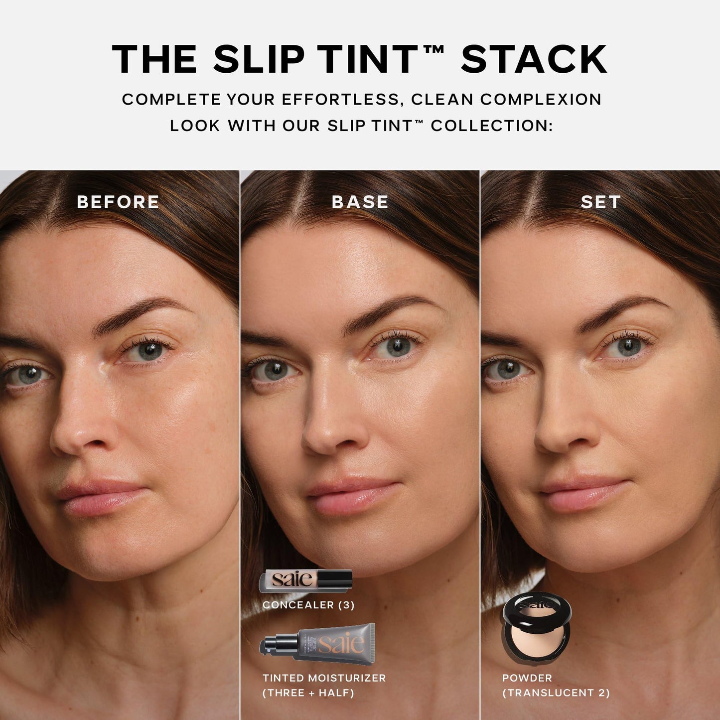 Saie Slip Tint Tinted Moisturizer with SPF 35 - Light Coverage, Glowy Skin Tint & Mineral Sunscreen for Face with Hydrating Hyaluronic Acid - Summer Makeup Essential - Shade One (1.35 oz)