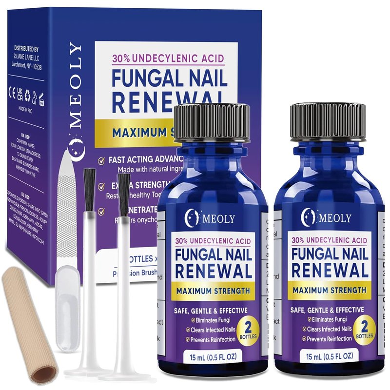 Toenail Fungus Treatment - 30% Undecylenic Acid with Natural Oils | Includes Nail Bandage, File & Brush for Ingrown Nails